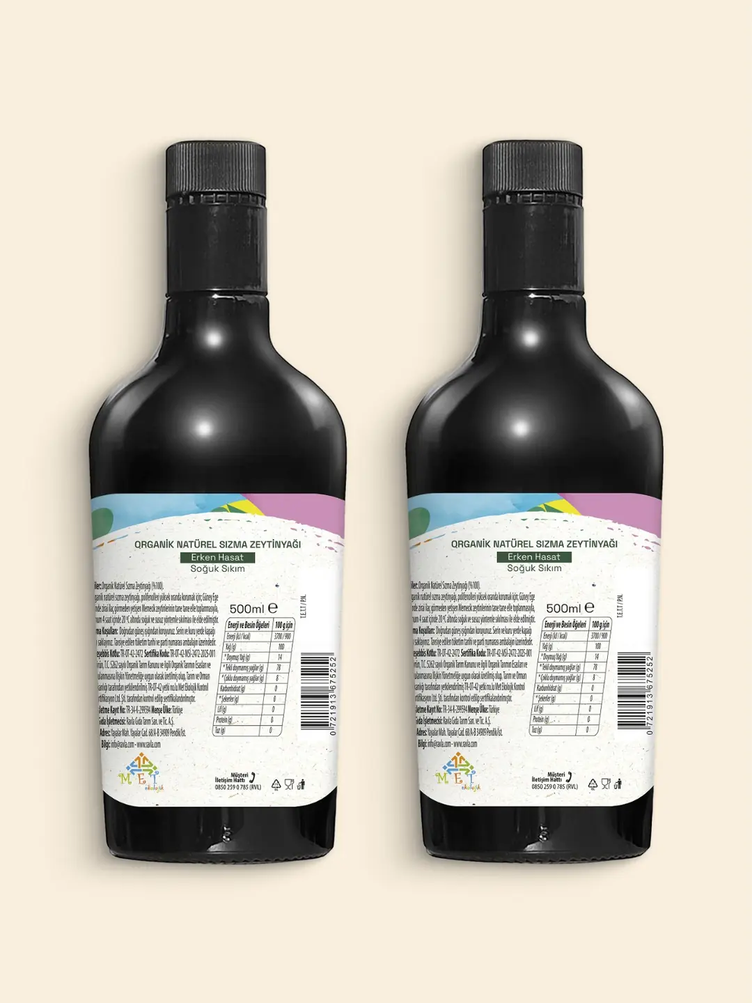 2'li Ürün - Ravla Organik Zeytinyağı - Bebek Çocuk Yüksek Polifenol 500ml