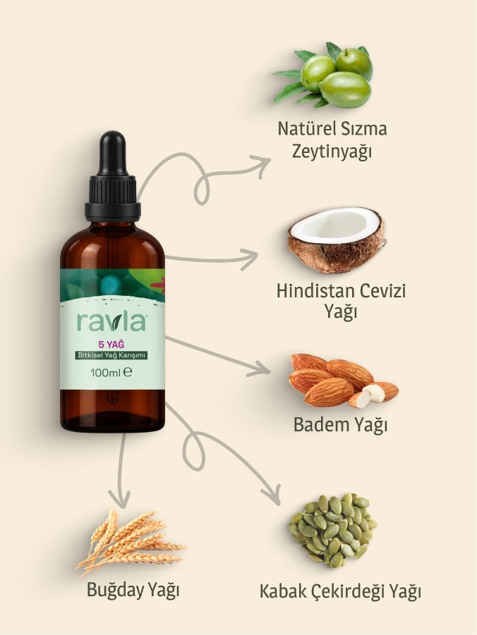 Ravla 5 Yağ Bitkisel Yağ Karışımı - 100ml