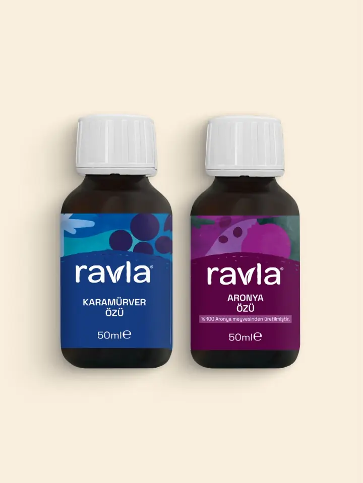 2'li Ürün - Ravla Aronya Özü 50ml / Karamürver Özü 50ml