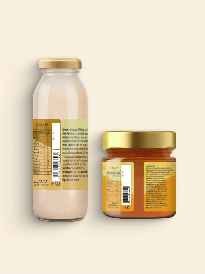 2'li Ürün - Ravla Badem İçeceği Konsantresi - 250g / Ravla Çiçek Balı 250g
