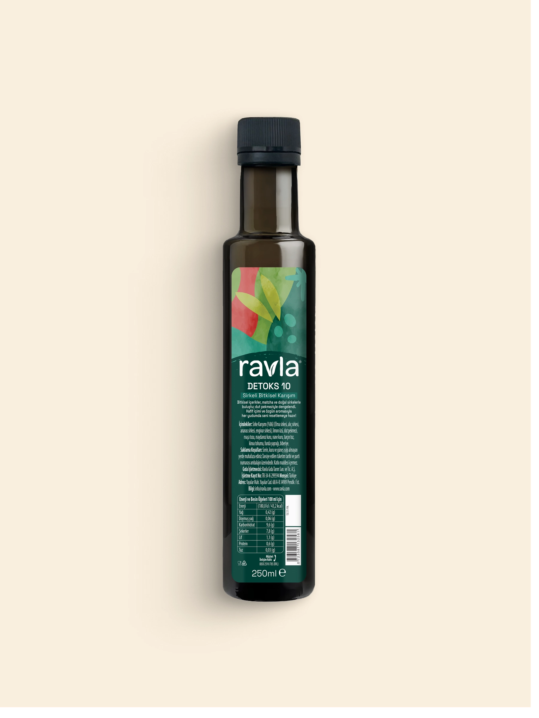 Ravla Detoks-10 Sirkeli Bitkisel İçecek - 250ml