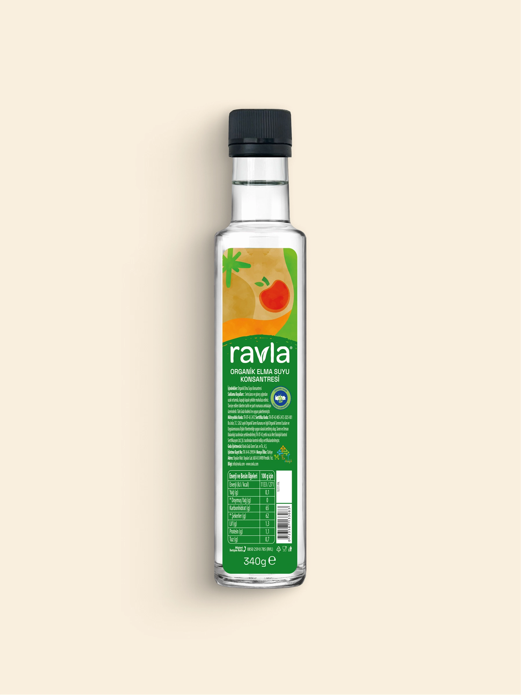 Ravla Organik Elma Suyu Konsantresi - 340g