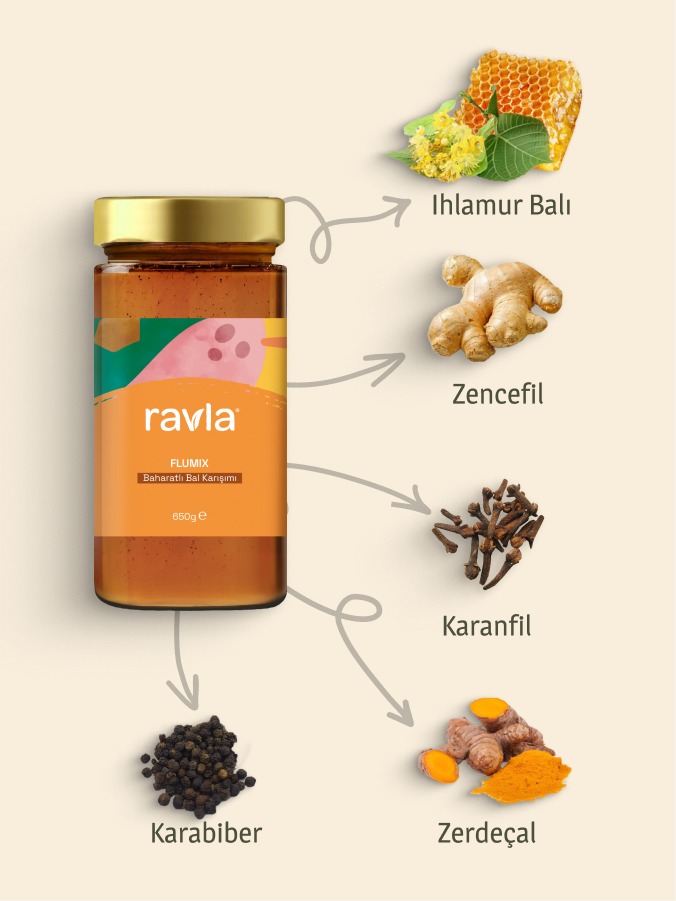 Ravla Flumix Baharatlı Bal Karışımı - 650g