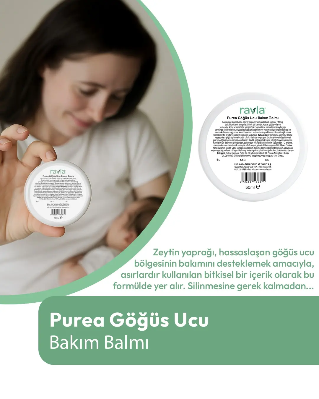 Ravla Purea Göğüs Ucu Bakım Balmı - 50ml