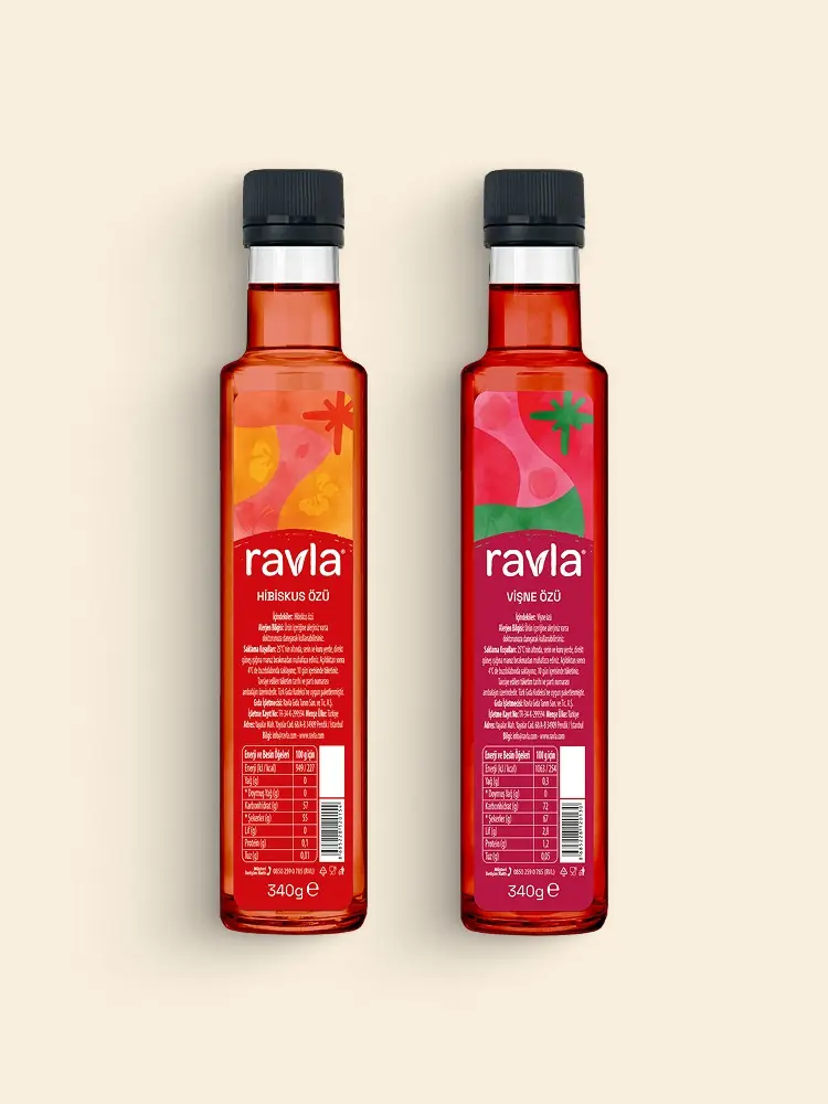 2'li Ürün - Ravla Hibiskus Özü 340g / Vişne Özü 340g