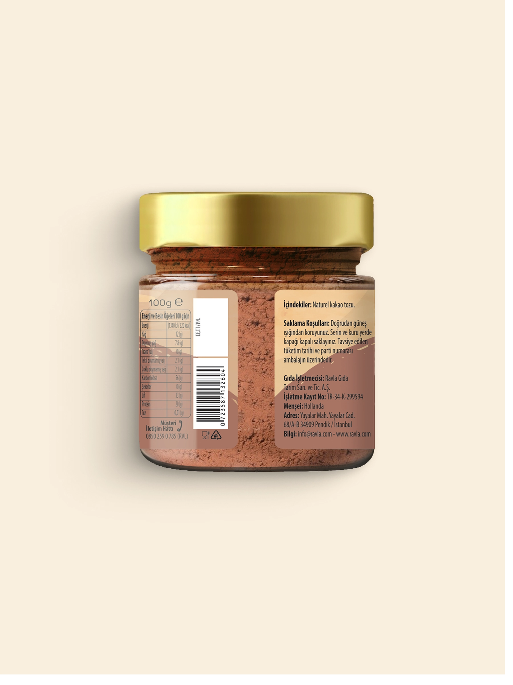 Ravla Naturel Kakao Tozu - 100g