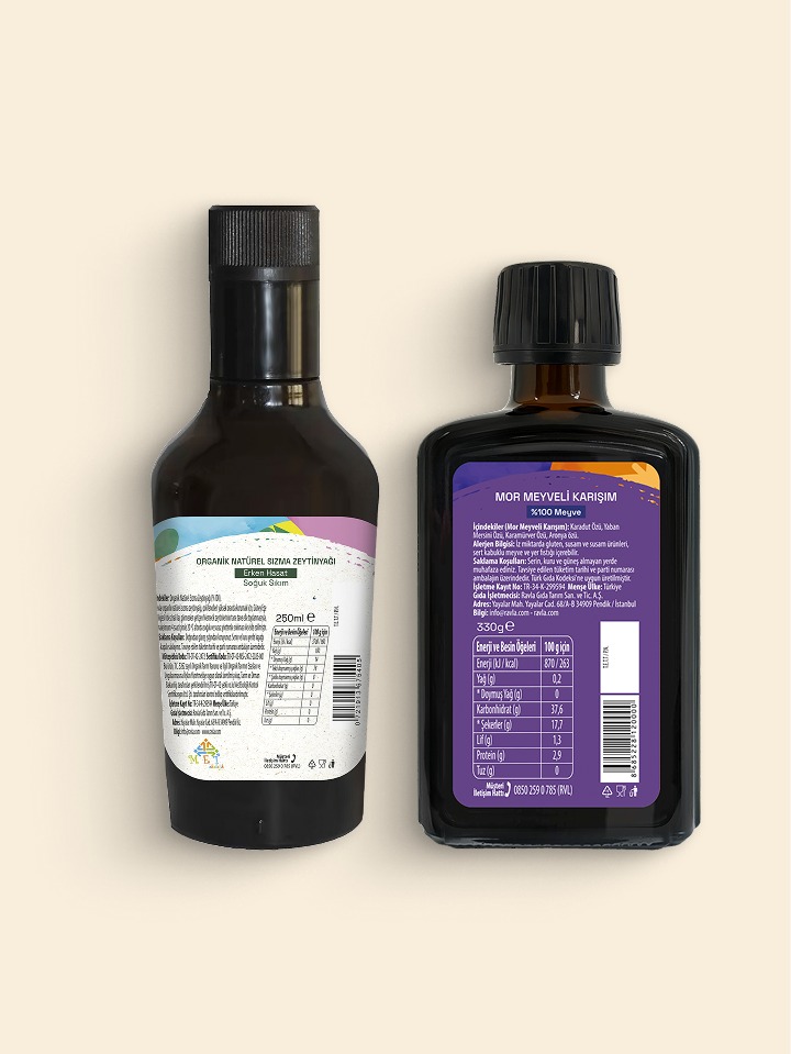 2'li Ürün - Ravla Mor Meyveli Karışım 330g / Ravla Organik Zeytinyağı - Bebek Çocuk Yüksek Polifenol 250ml