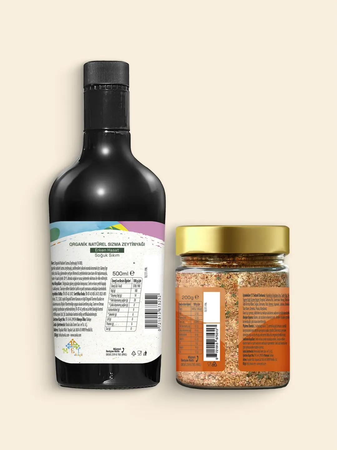 2'li Ürün - Ravla Organik Zeytinyağı - Bebek Çocuk Yüksek Polifenol 500ml / Ravla 17 Sebzeli Tarhana 200g