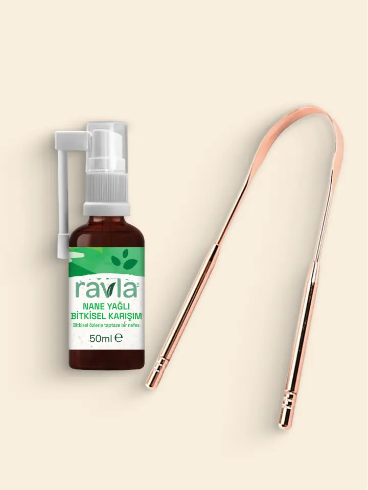 2'li Ürün- Ravla Nane Yağlı Bitkisel Karışım - 50ml / Ravla Dil Temizleyici