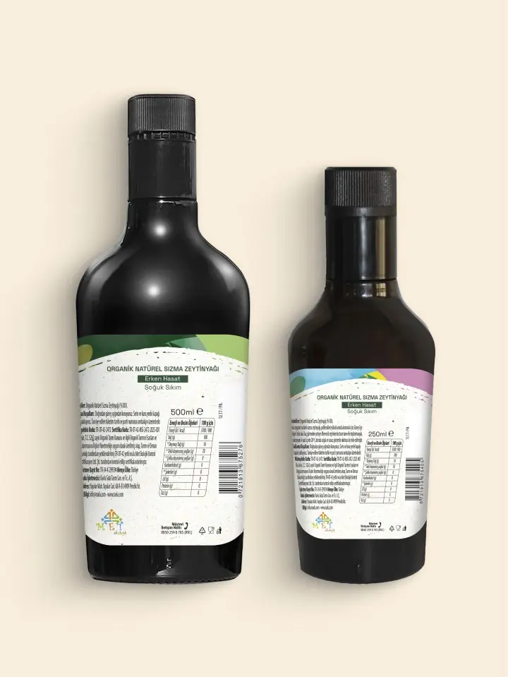 2'li Ürün - Ravla Organik Erken Hasat Zeytinyağı 500ml / Organik Zeytinyağı - Bebek Çocuk Yüksek Polifenol 250ml