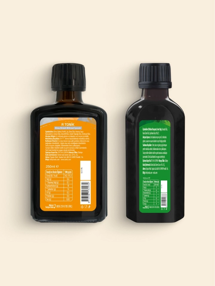 2'li Ürün - Ravla R Tonik Elma Sirkeli Bitkisel İçecek - 250ml /  Ravla Spirulinalı Bitkisel Karışım - 100ml