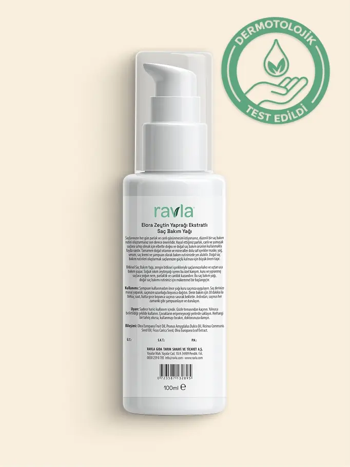 Ravla Elora Zeytin Yaprağı Ekstratlı Saç Bakım Yağı  - 100ml
